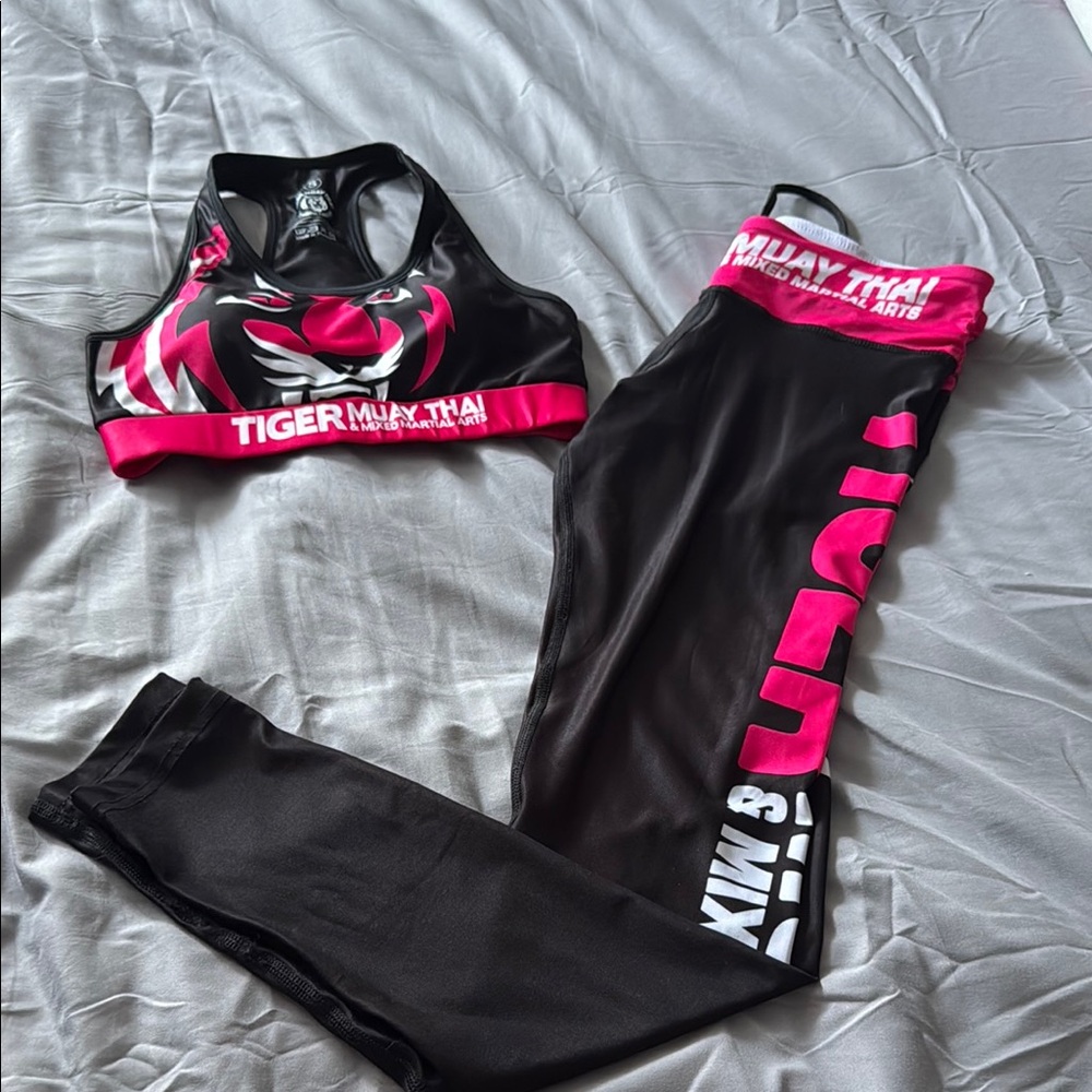 Tiger Muay Thai Black and Pink Sports Set